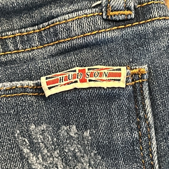 Hudson Girls Blue Ripped Jean Shorts Size 8 - Picture 3 of 5